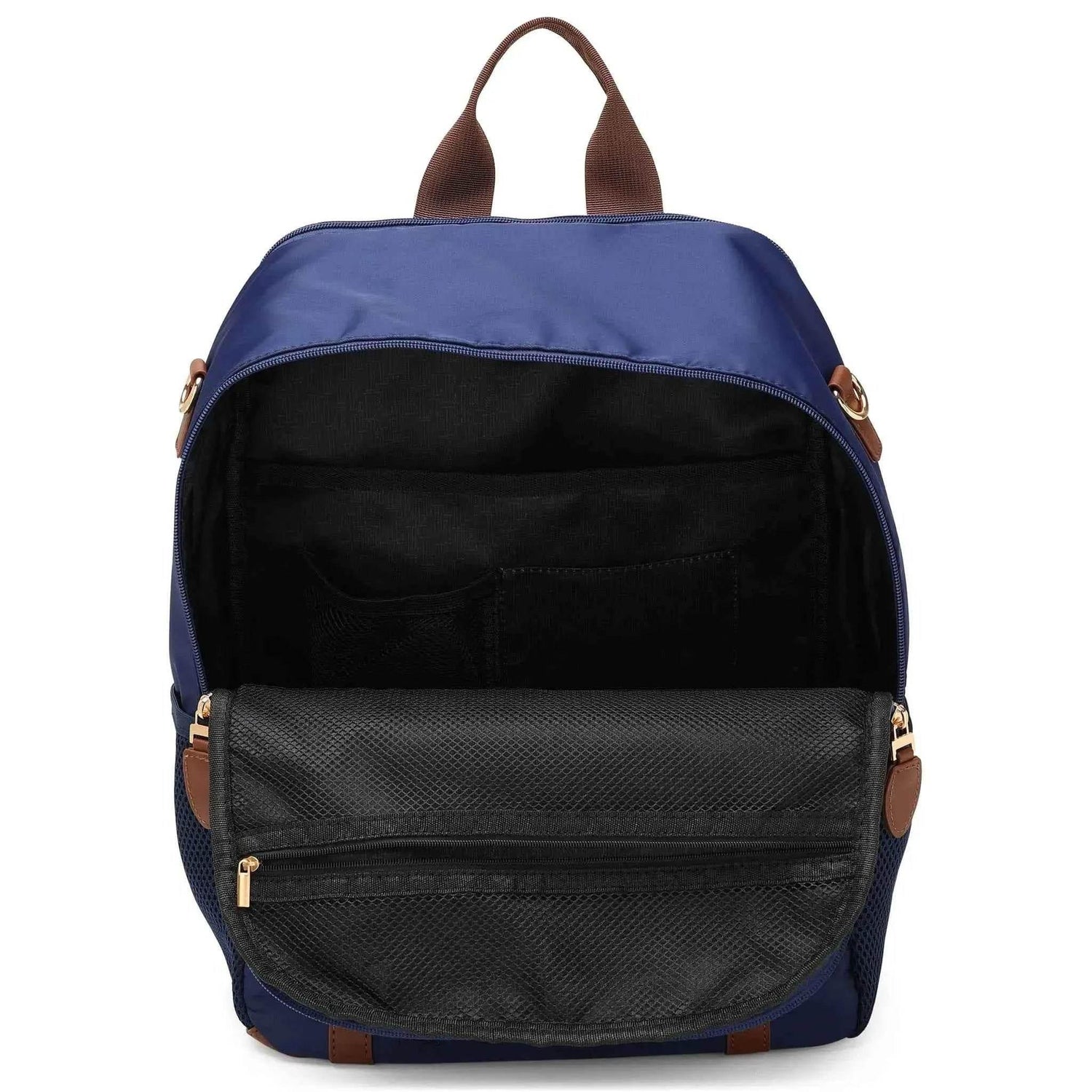Luxe Journey 18L Twill and Vegan Leather Backpack - GiFTiFY