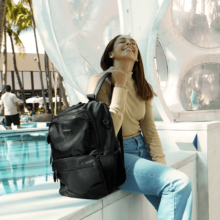 Voyage 20L Twill and Vegan Leather Backpack - GiFTiFY