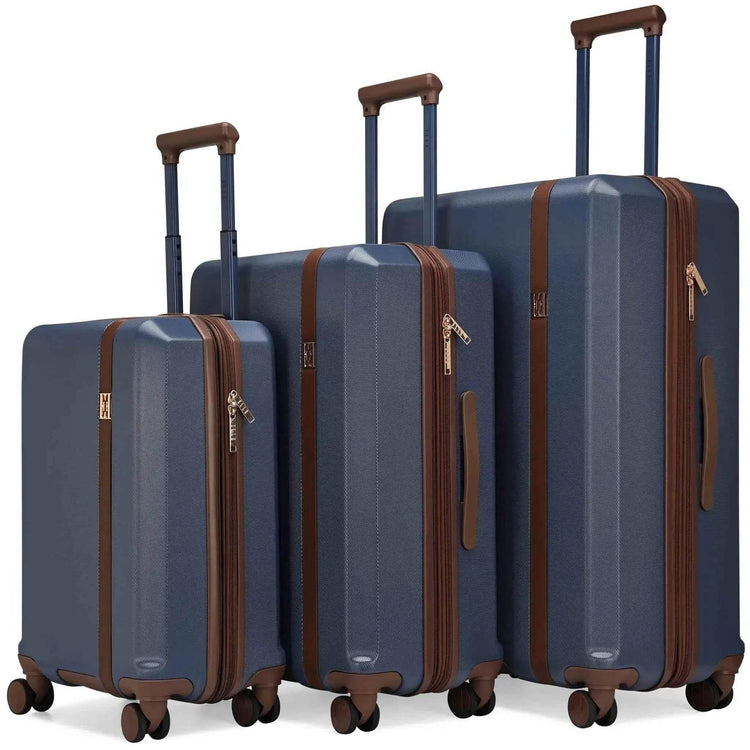 Luxe Journey 3 Piece Expandable Retro Luggage Set - GiFTiFY