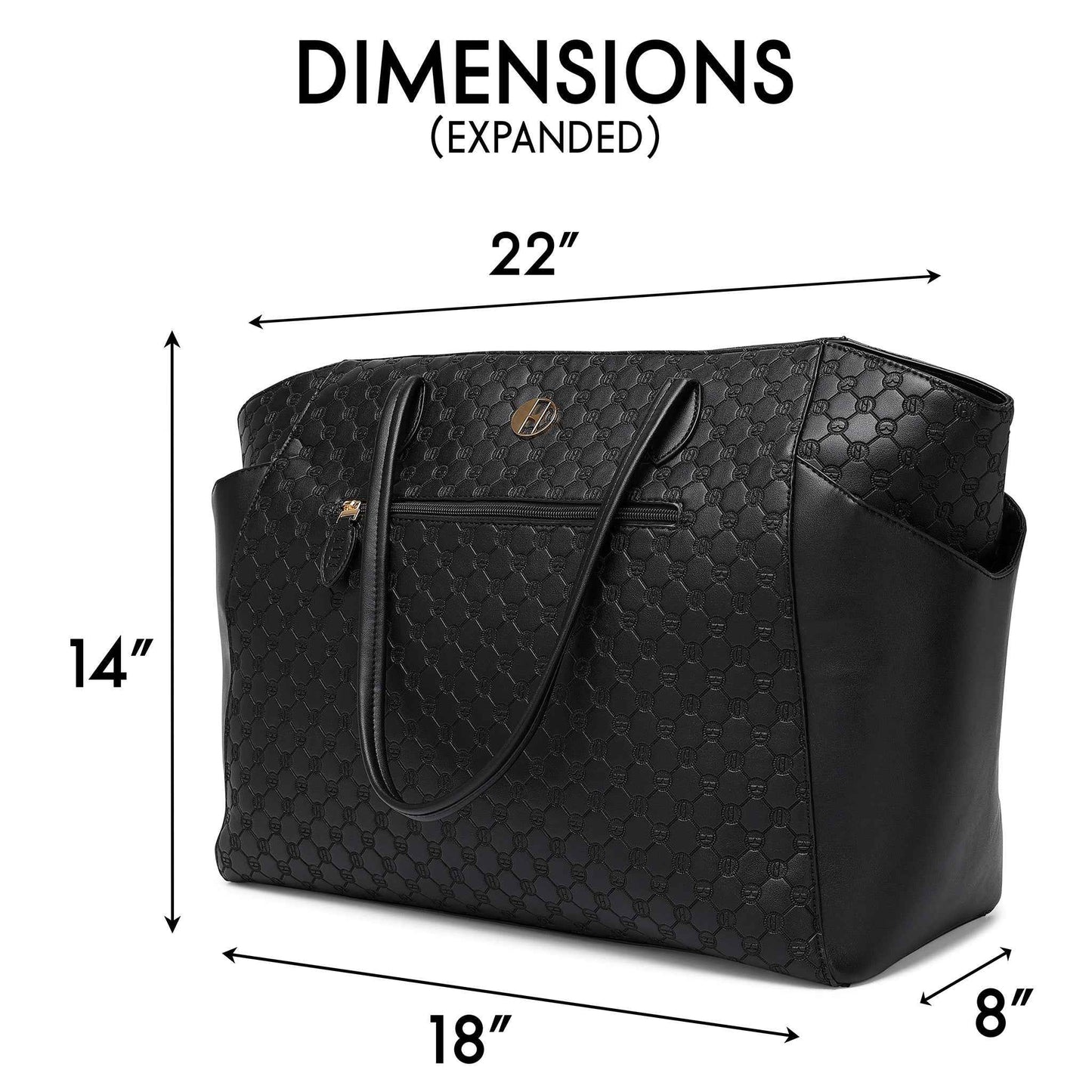 Compass 32L Vegan Leather Monogram Weekender Tote Bag