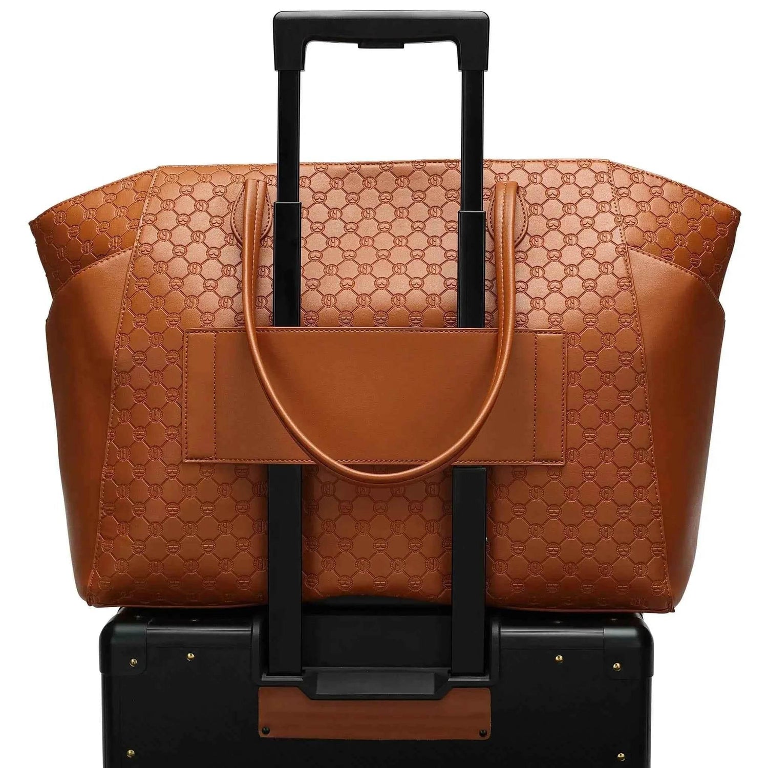 Compass 32L Vegan Leather Monogram Weekender Tote Bag - GiFTiFY