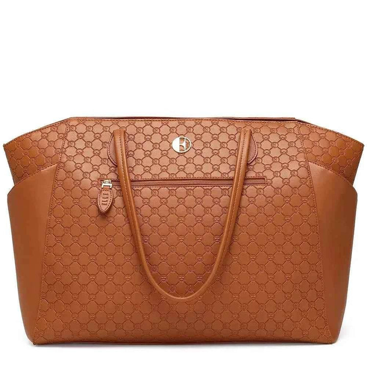 Compass 32L Vegan Leather Monogram Weekender Tote Bag - GiFTiFY