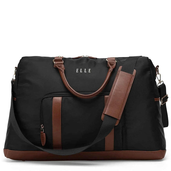 Luxe Journey 30L Twill and Vegan Leather Weekender Duffel Bag - GiFTiFY