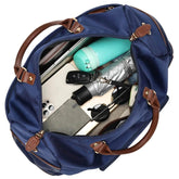 Luxe Journey 30L Twill and Vegan Leather Weekender Duffel Bag - GiFTiFY