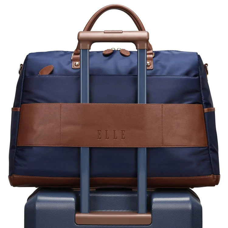 Luxe Journey 30L Twill and Vegan Leather Weekender Duffel Bag - GiFTiFY