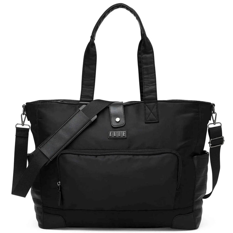 Voyage 25L Twill and Vegan Leather Weekender Tote Bag - GiFTiFY