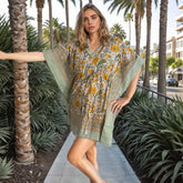 Soléa Block Print Cotton Caftan - GiFTiFY