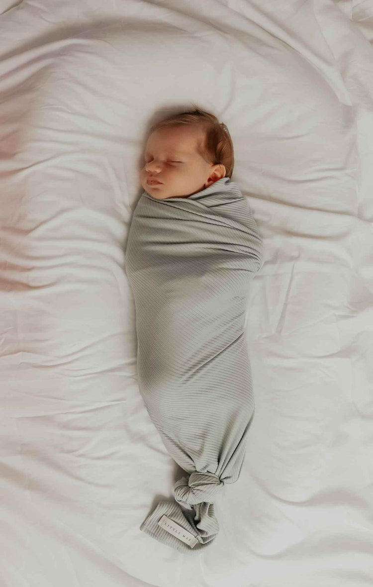 Seafoam Ribbed Stretch Swaddle - GiFTiFY