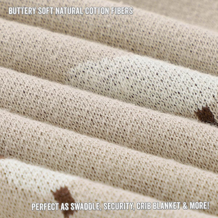 Whimsy Collection - Luxury 100% Cotton Knit Swaddle Baby Blanket - GiFTiFY