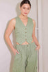 DRIFTING CURRENTS OLIVE WOVEN VEST - GiFTiFY