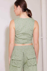 DRIFTING CURRENTS OLIVE WOVEN VEST - GiFTiFY