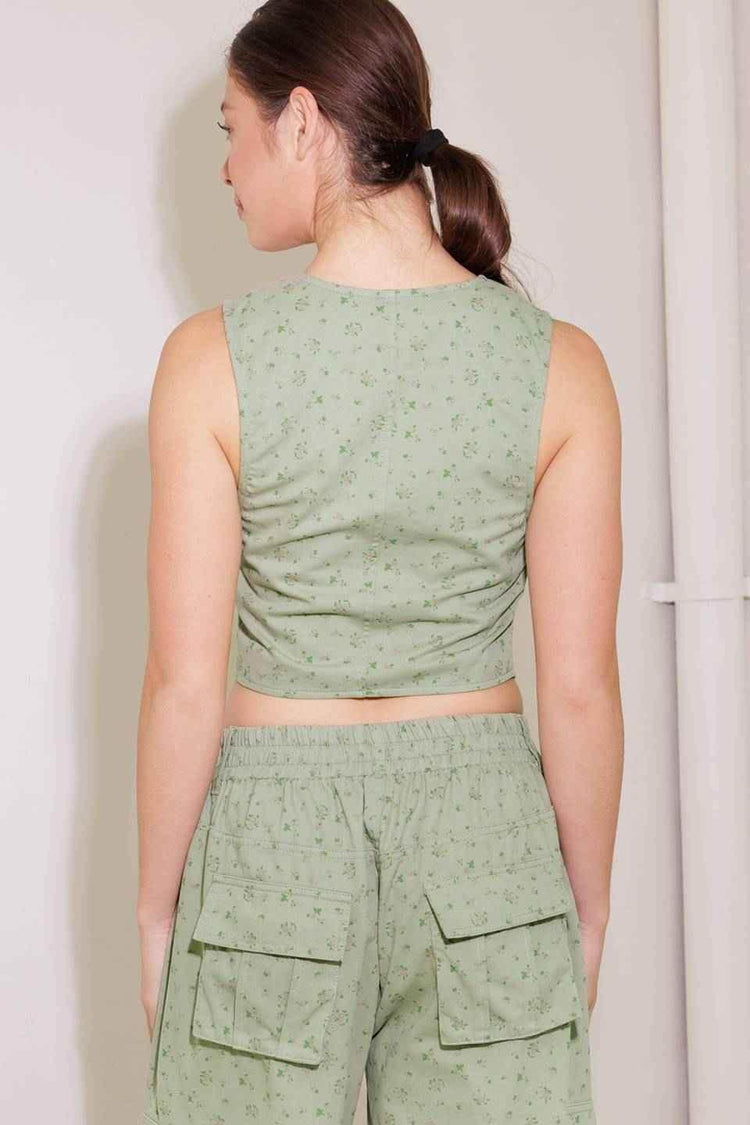 DRIFTING CURRENTS OLIVE WOVEN VEST - GiFTiFY