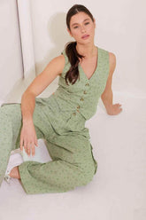 DRIFTING CURRENTS OLIVE WOVEN VEST - GiFTiFY