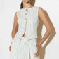 COFFEE RUN STRIPED WOVEN VEST