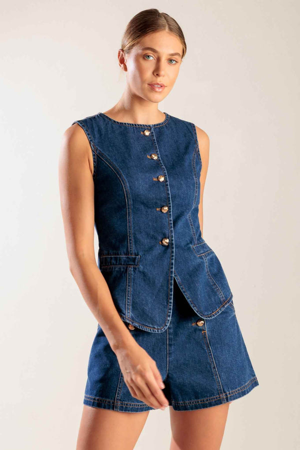 DRIVE-IN MOVIE DENIM VEST - GiFTiFY