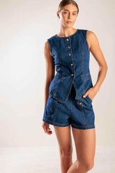 DRIVE-IN MOVIE DENIM VEST - GiFTiFY