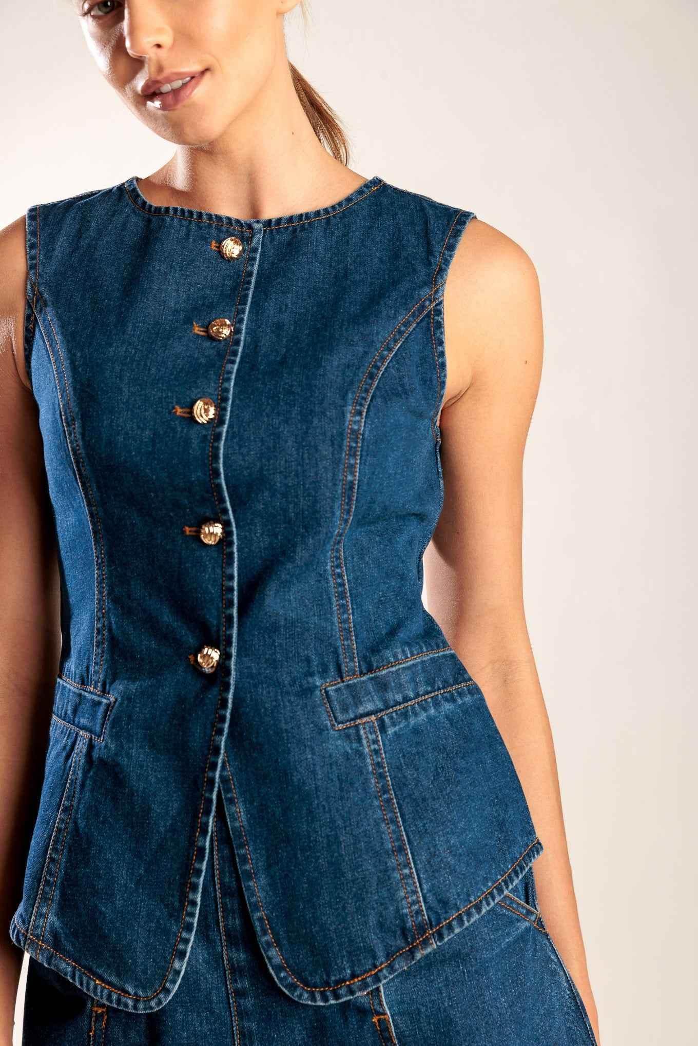 DRIVE-IN MOVIE DENIM VEST - GiFTiFY