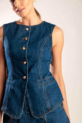DRIVE-IN MOVIE DENIM VEST - GiFTiFY