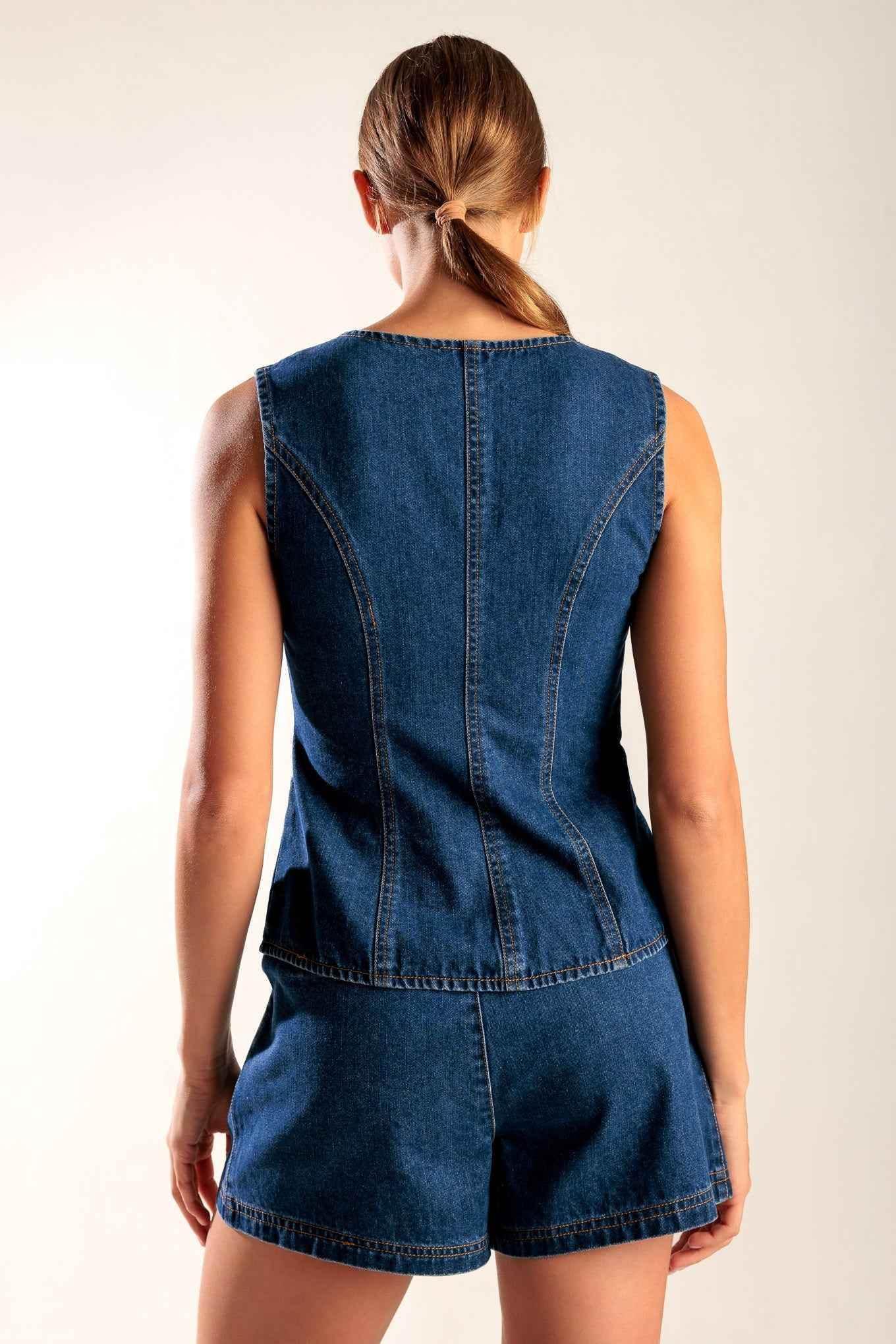 DRIVE-IN MOVIE DENIM VEST - GiFTiFY