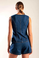 DRIVE-IN MOVIE DENIM VEST - GiFTiFY