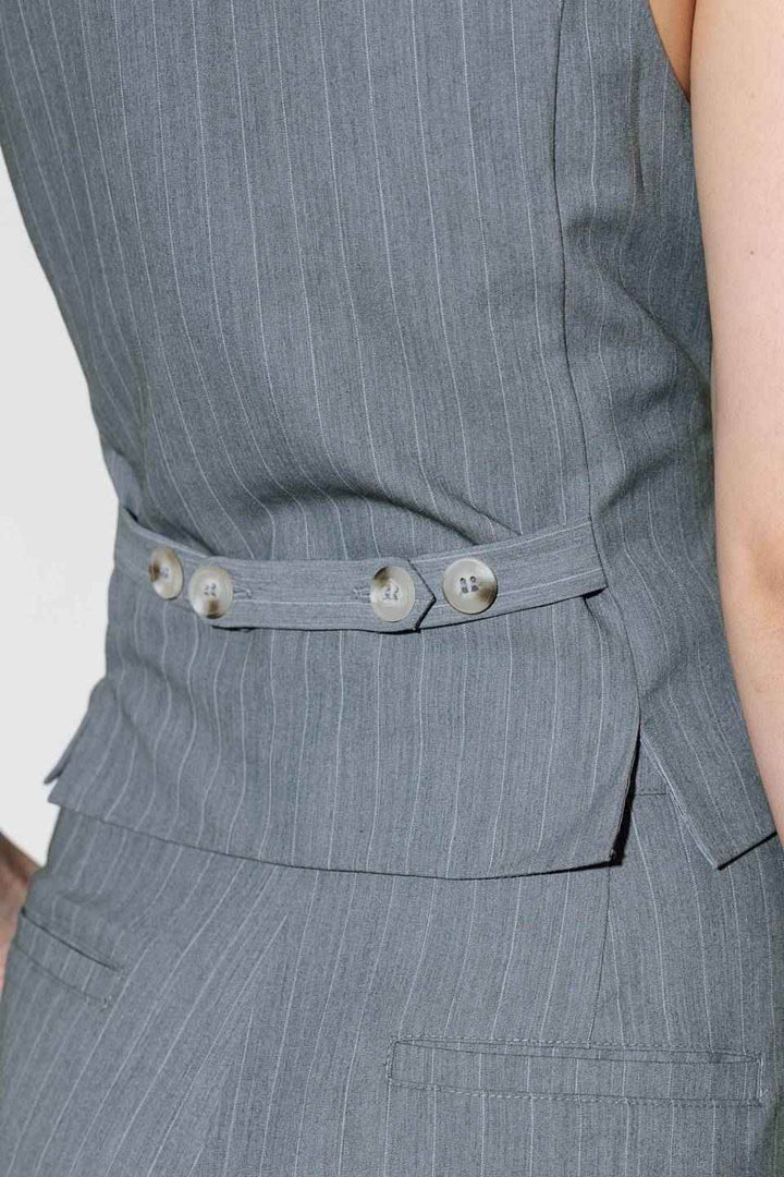 SMILE BRIGHT IN GREY WOVEN VEST - GiFTiFY