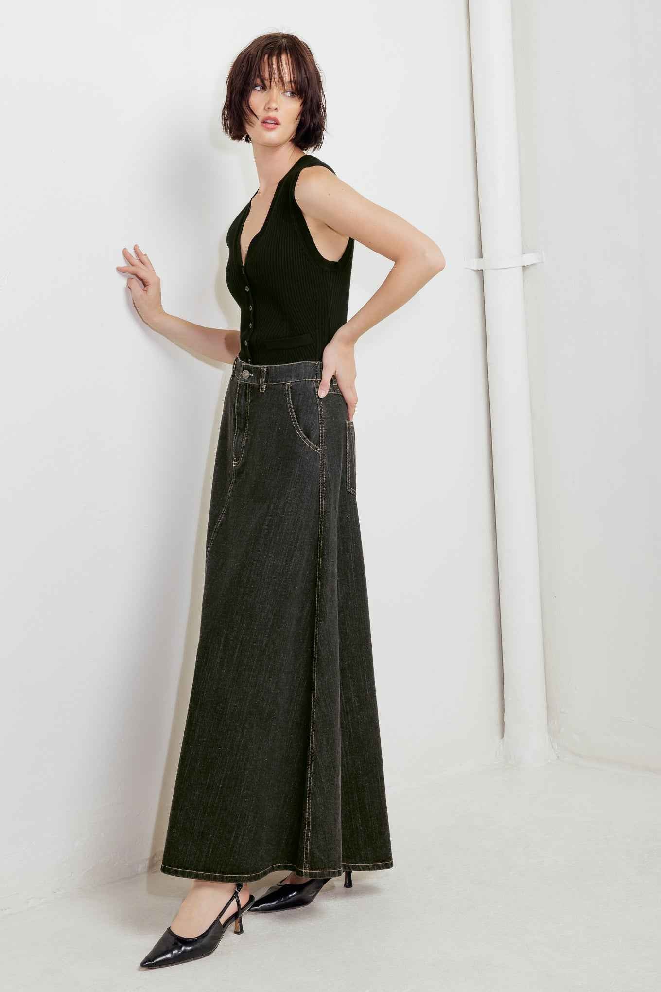 TRADING SECRETS DENIM SKIRT