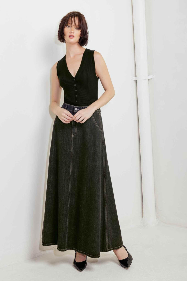 TRADING SECRETS DENIM SKIRT - GiFTiFY