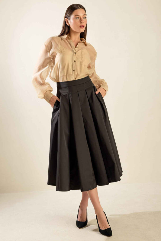 DANCE WITH DESTINY WOVEN MIDI SKIRT