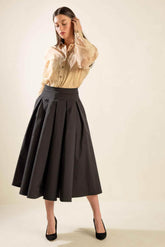 DANCE WITH DESTINY WOVEN MIDI SKIRT - GiFTiFY
