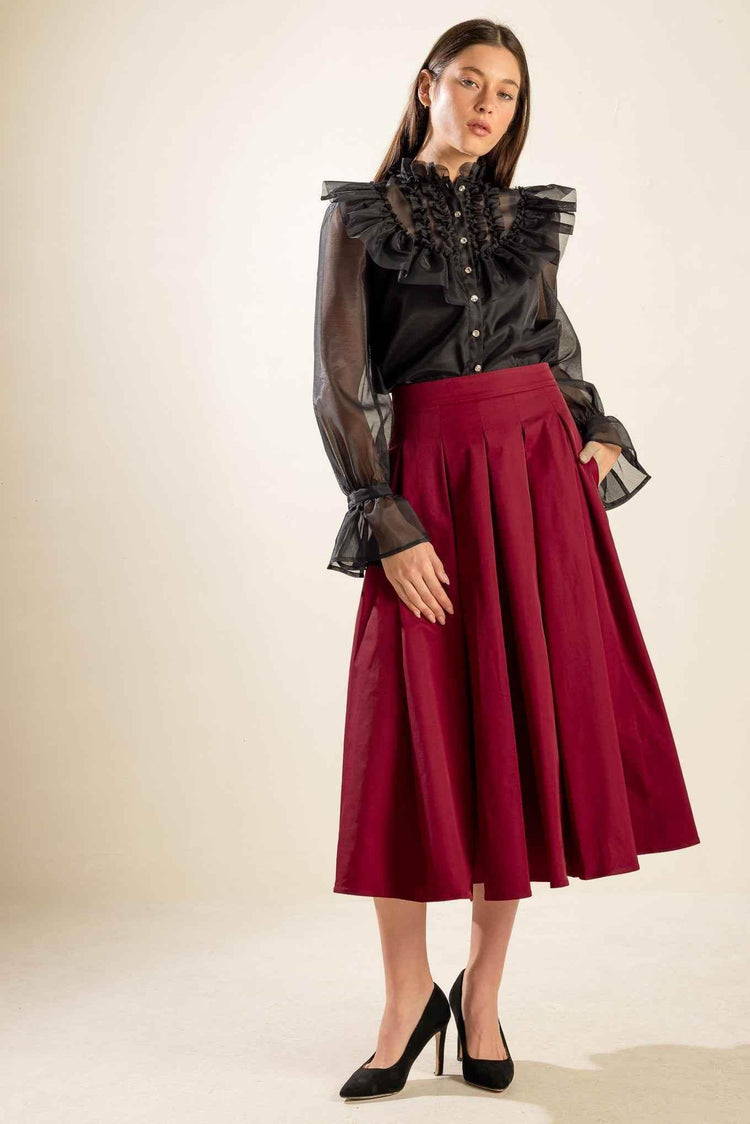DANCE WITH DESTINY WOVEN MIDI SKIRT - GiFTiFY