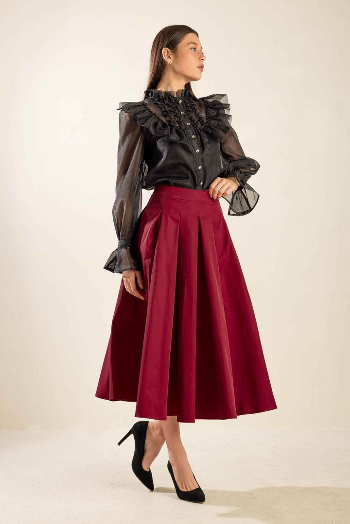 DANCE WITH DESTINY WOVEN MIDI SKIRT - GiFTiFY