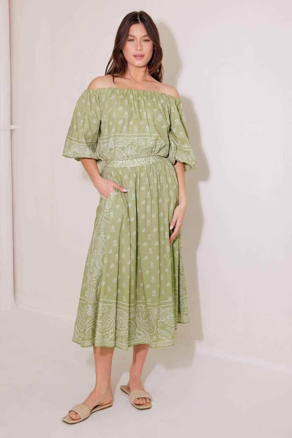 THE MORE THE MERRIER WOVEN FULL MIDI SKIRT - GiFTiFY