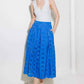 LIVE FOR US BLUE ORGANZA MIDI SKIRT