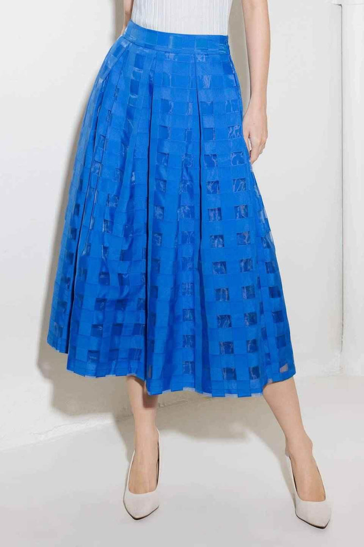 LIVE FOR US BLUE ORGANZA MIDI SKIRT - GiFTiFY