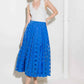 LIVE FOR US BLUE ORGANZA MIDI SKIRT