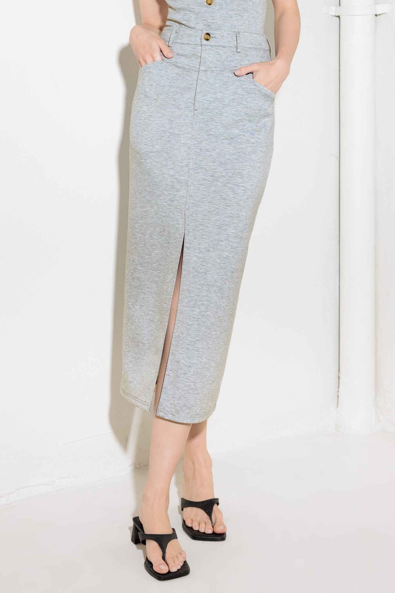 LOVELY BY NATURE KNIT MIDI SKIRT
