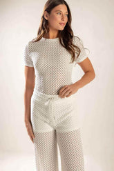 PRESENCE OF LOVE SEMI SHEER KNIT PANTS - GiFTiFY