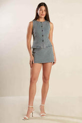 DAISY DATE DENIM SKORT - GiFTiFY