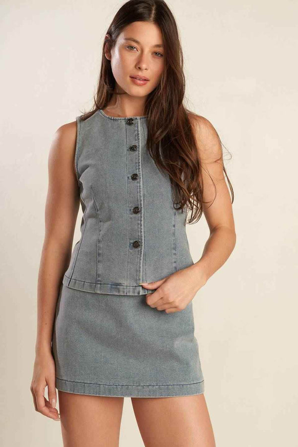 DAISY DATE DENIM SKORT - GiFTiFY