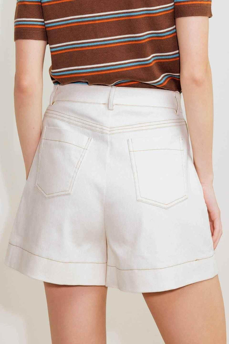 SIMPLY MINE CREAM WOVEN SHORT - GiFTiFY