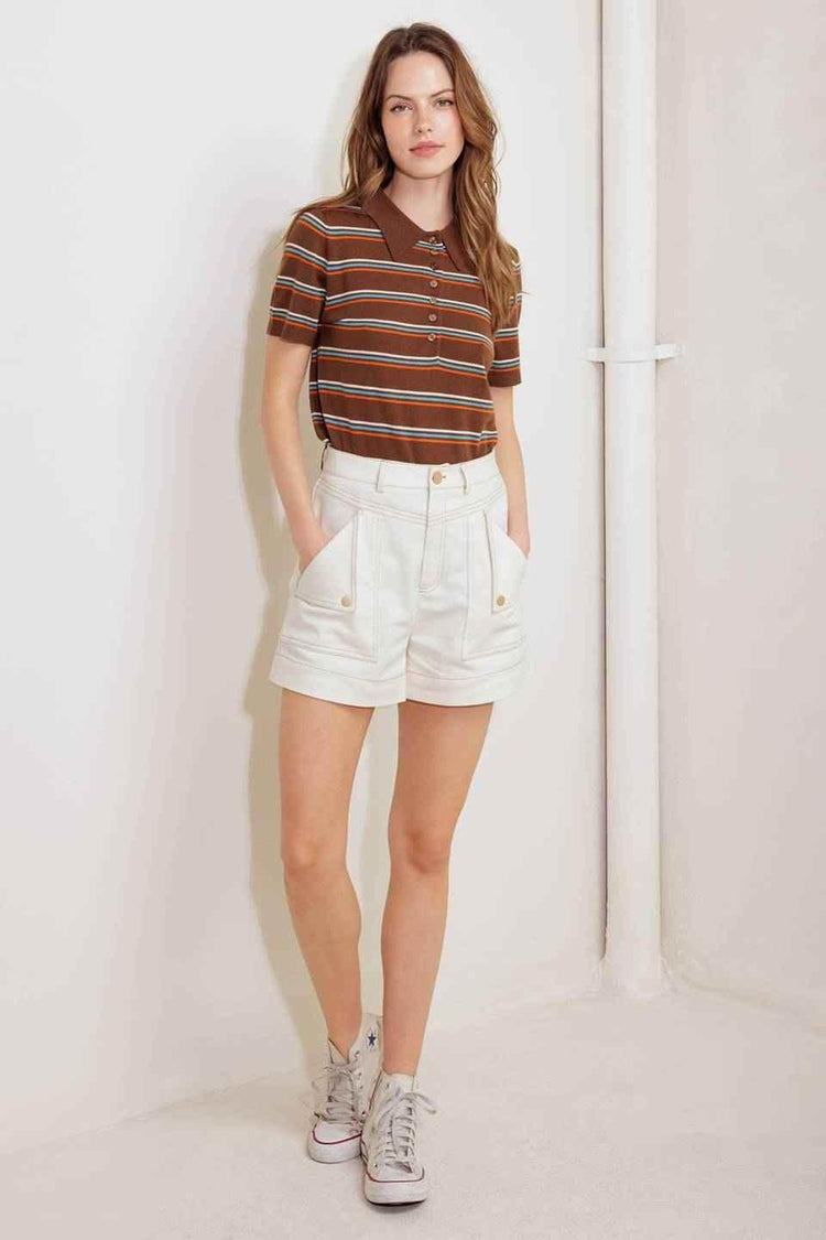 SIMPLY MINE CREAM WOVEN SHORT - GiFTiFY