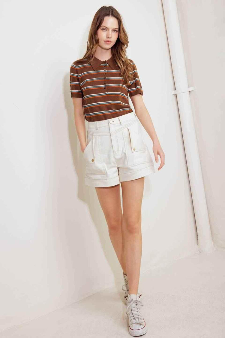 SIMPLY MINE CREAM WOVEN SHORT - GiFTiFY
