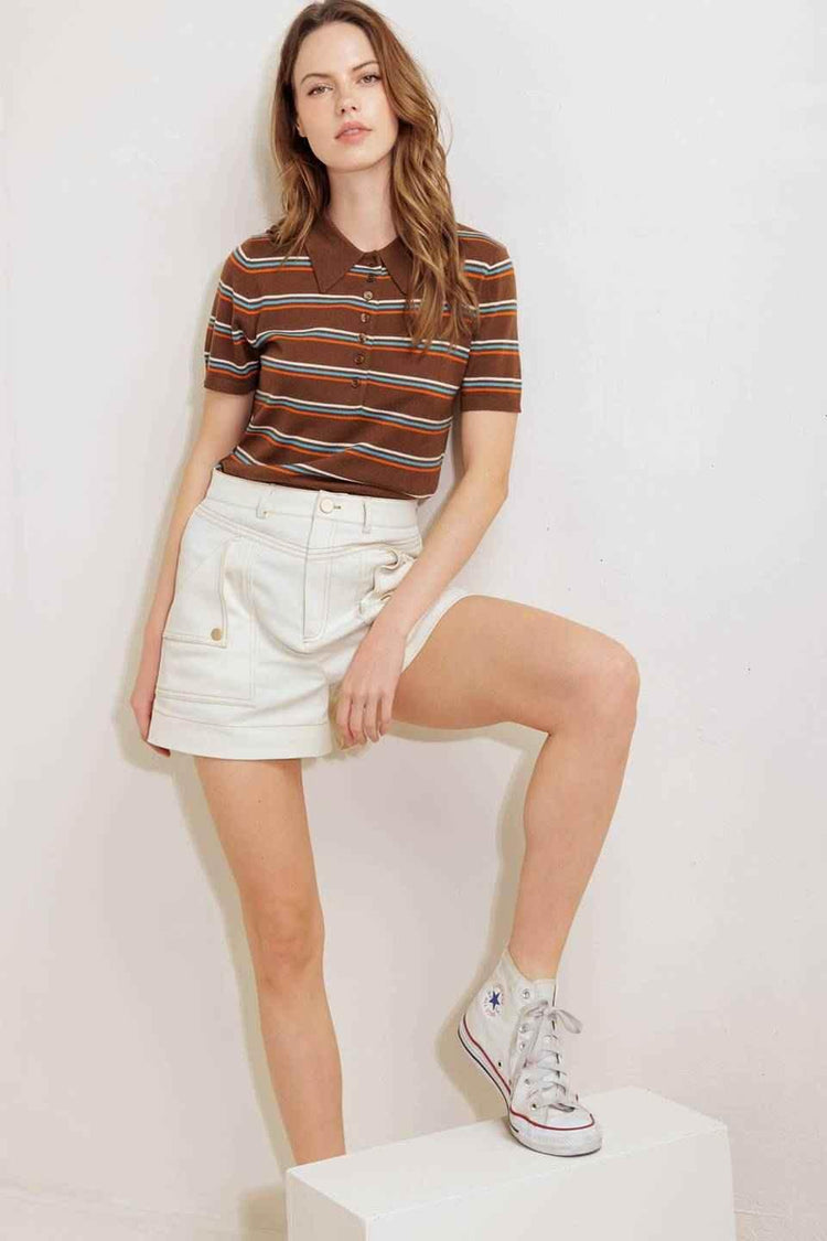 SIMPLY MINE CREAM WOVEN SHORT - GiFTiFY