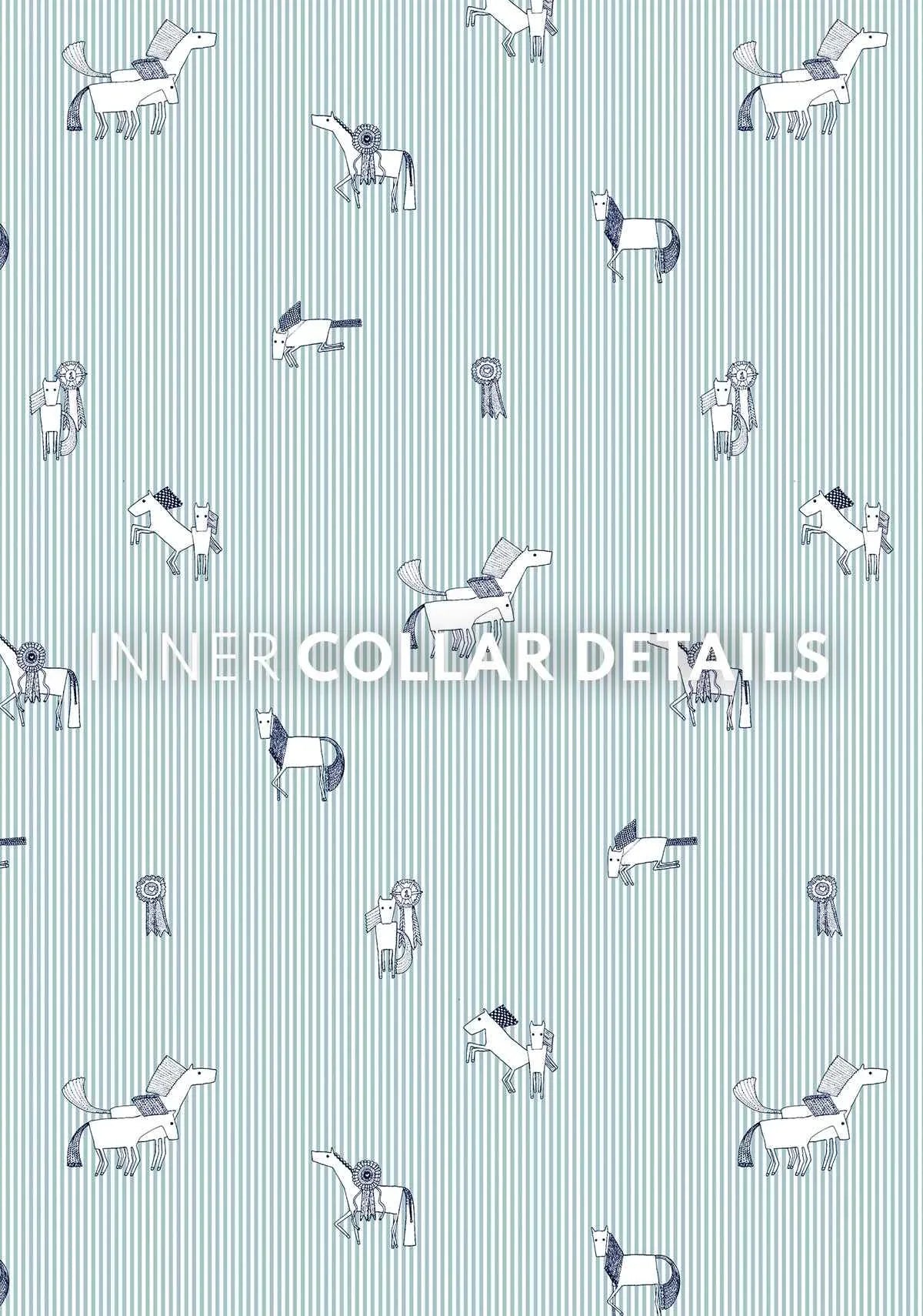  Stripes in Sky Blue Short Pleated Long Sleeve Show Shirt