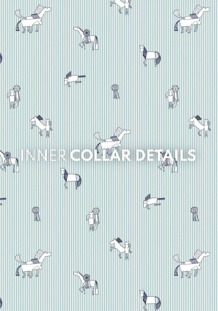  Stripes in Sky Blue Short Pleated Long Sleeve Show Shirt - GiFTiFY