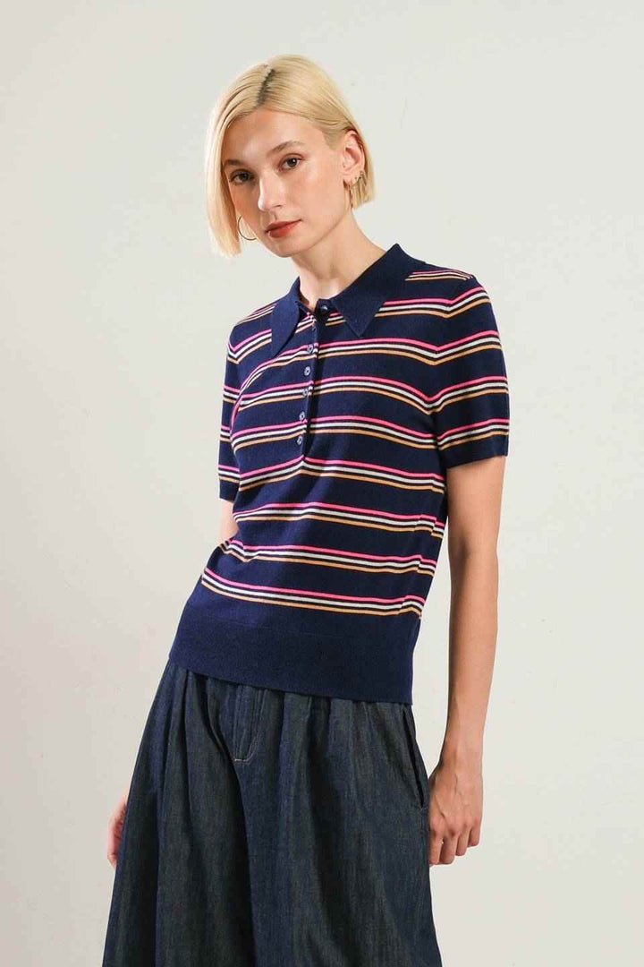 PRETTY IN PARADISE POLO TOP - GiFTiFY