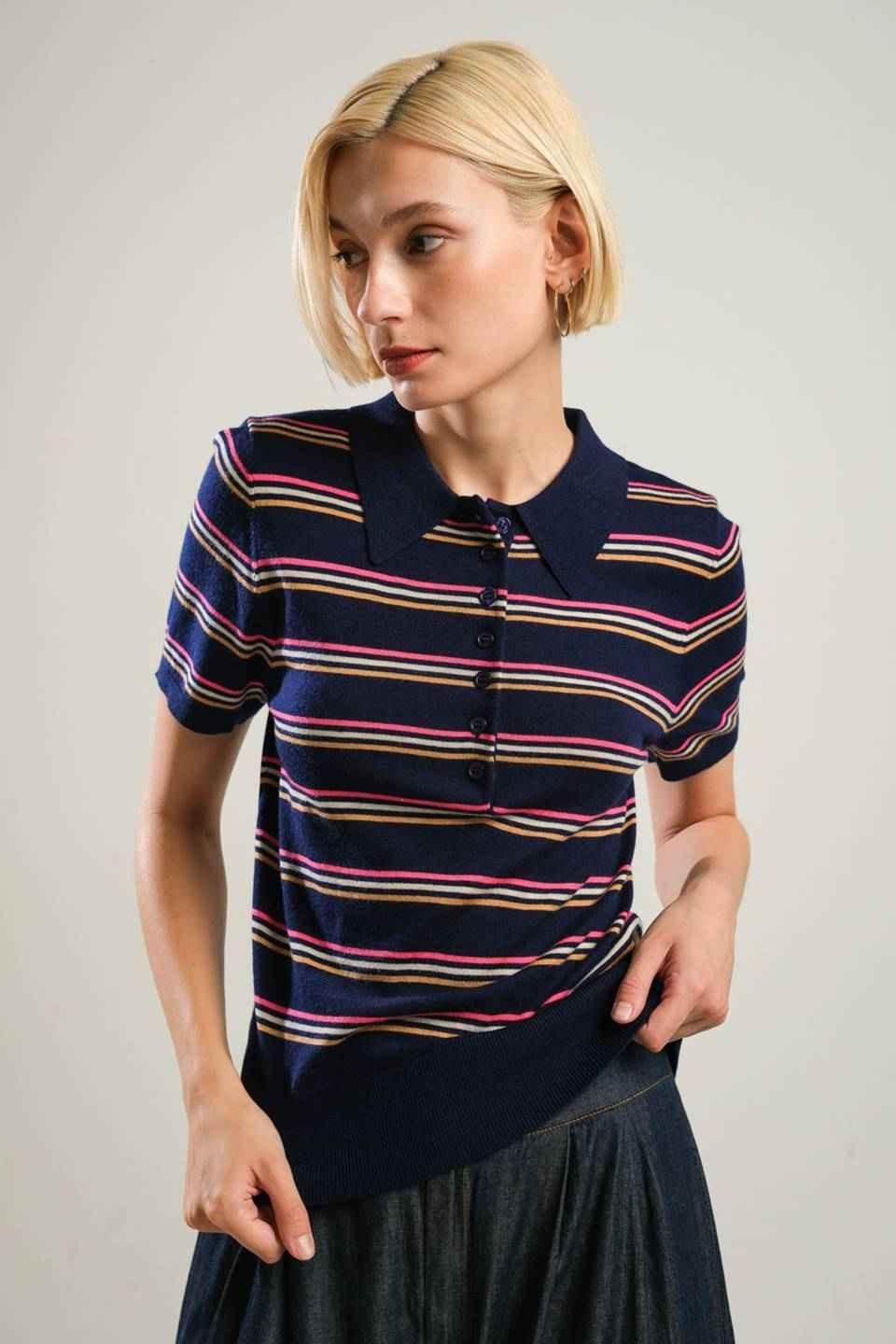 PRETTY IN PARADISE POLO TOP - GiFTiFY