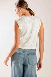 NOTHING LIKE IT WHITE KNIT VEST - GiFTiFY