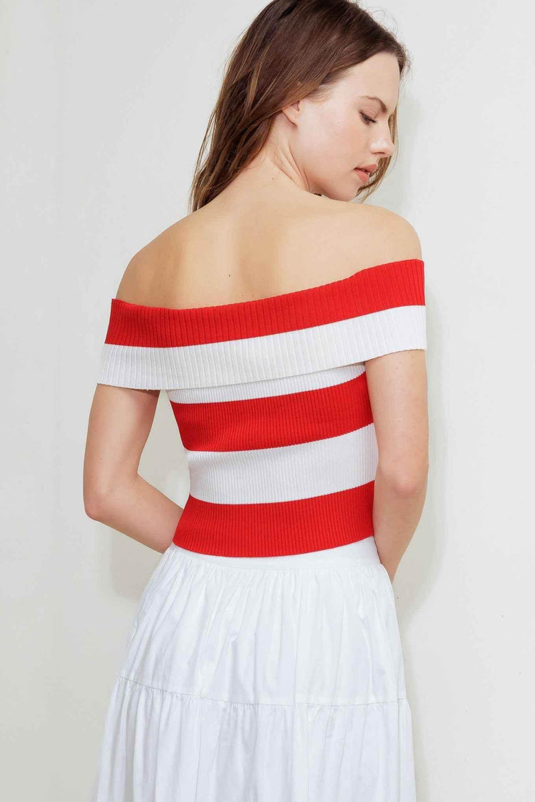 MODERN MUSE RED KNIT TOP - GiFTiFY