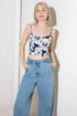 PLAIN OPTIMISM NAVY WOVEN CROP TOP - GiFTiFY